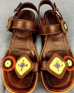 Prada Block Heel Crochet Knit Sandals